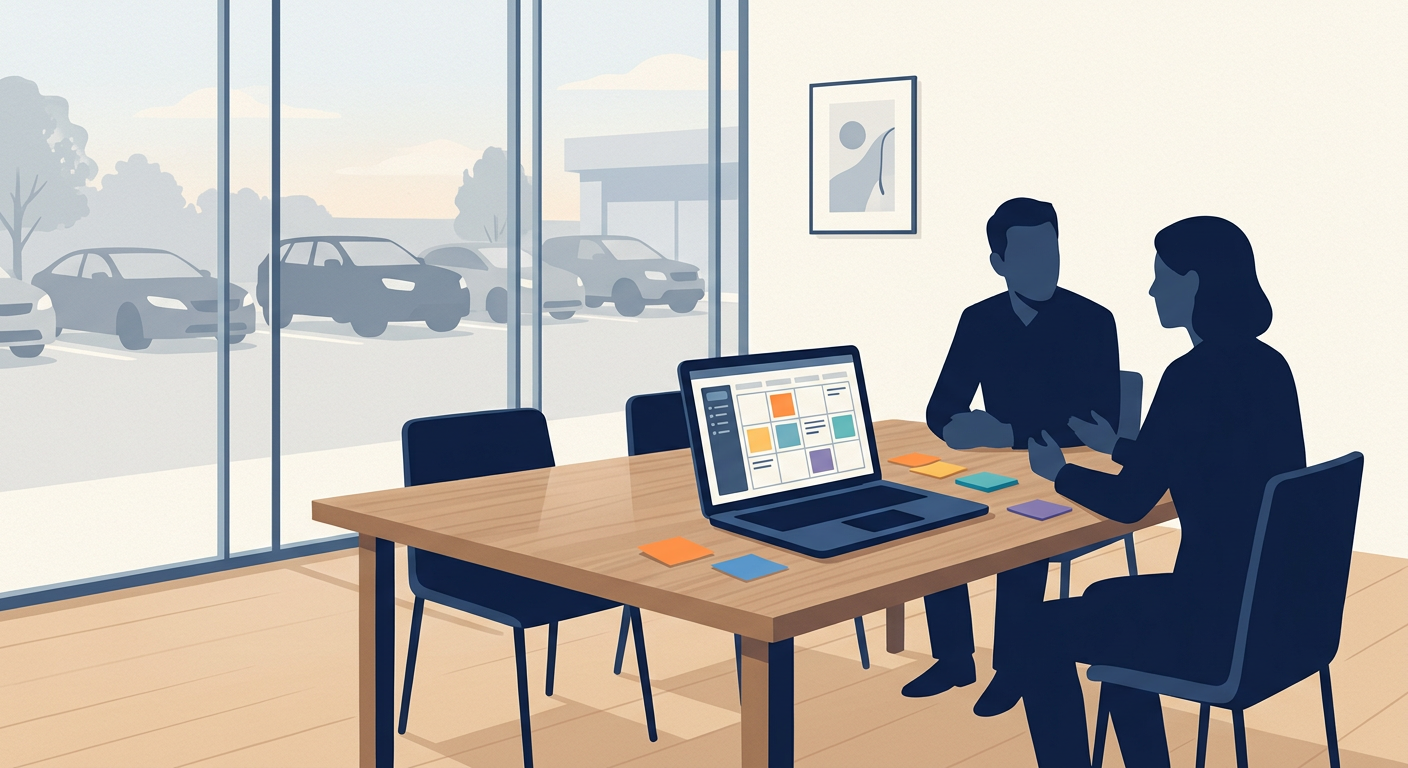 Team planning blog topics Canadian car dealerships can publish to reach in-market buyers